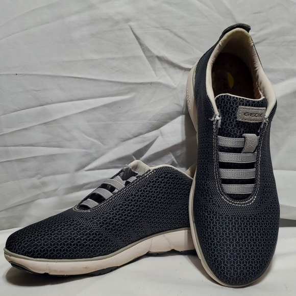 Geox espira Italian workout shoes mesh leather grey euc - Picture 1 of 9